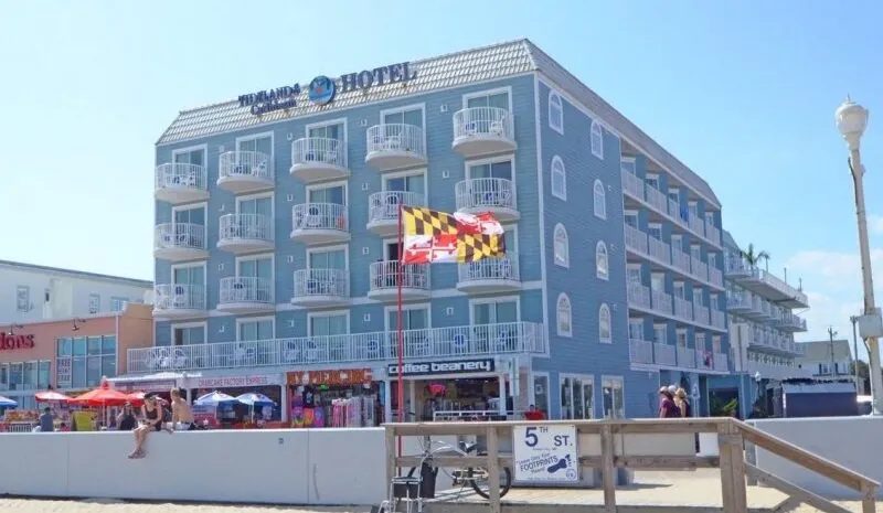 a building with a flag on the front of it